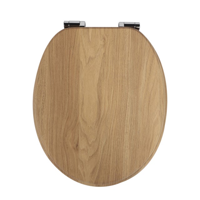 Abattant WC HOMSEAT en MDF à fermeture ralentie, effet grain de bois clair