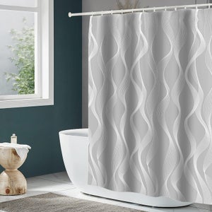 Tenda Doccia LiBa In PEVA Idrorepellente - 183x183 Cm Antimuffa Con 12 Ganci E Magnetini - Foto 3