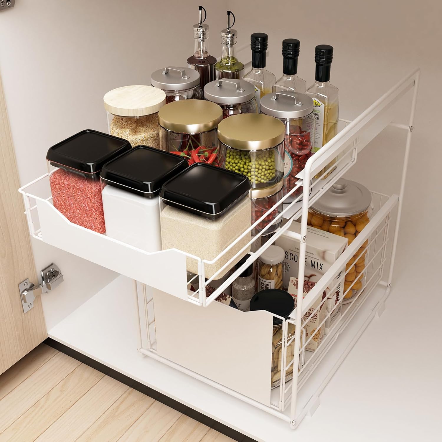 2 Portaspezie Magnetici Per Frigorifero In Acciaio – Organizer Senza Fori Con Gancio, Grande 29x9,5 E Piccolo 28x8,5 Cm, Per Cucina E Ufficio