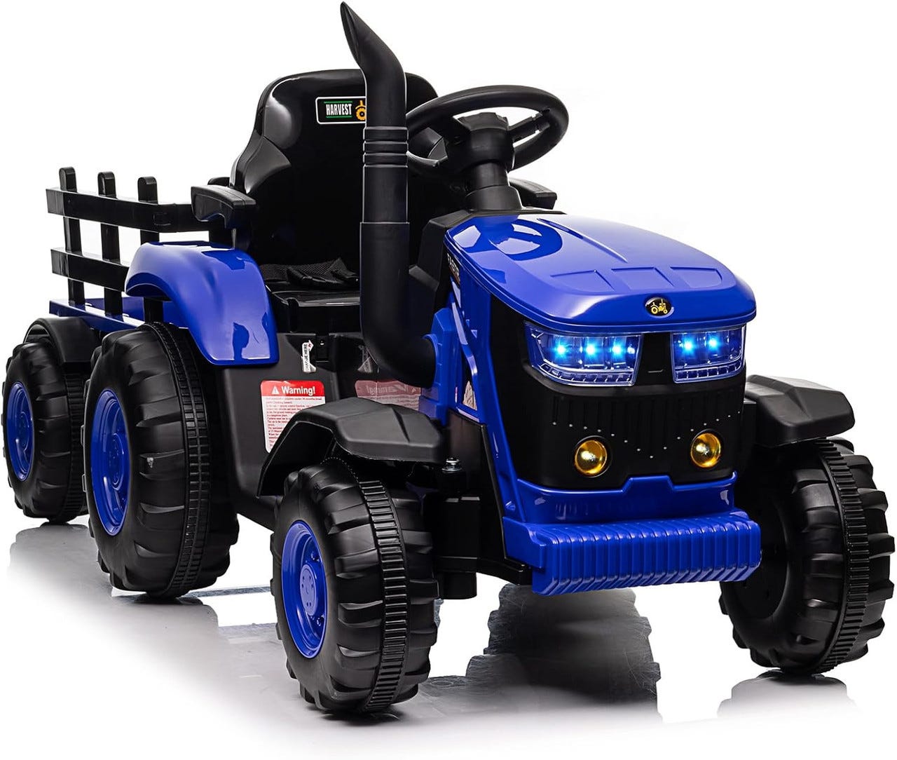 Tracteur Électrique T7 - avec Remorque - 12V Batterie - 2 à 5 ans - Bleu Tracteur Électrique T7 - avec Remorque - 12V Batterie - 2 à 5 ans - Bleu