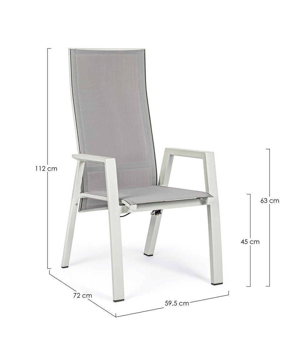 Chaise de jardin inclinable Steven Lunar c-br 59x72x112h cm - 2