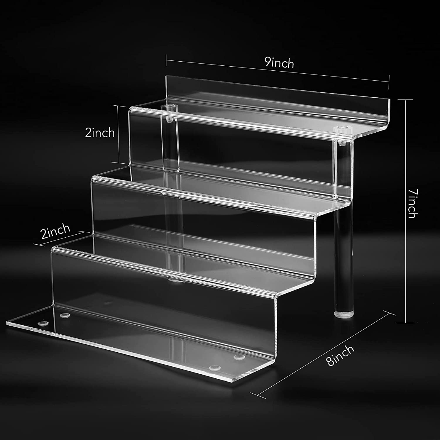 Présentoir Acrylique Transparent 5 Niveaux – Pour Figurines, Parfums, Maquillage – Hauteurs Variables – Empilable
