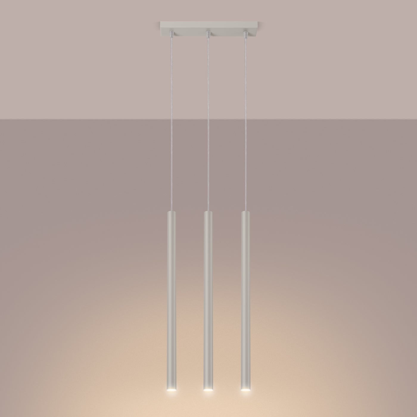 Lampa wisząca BRILL 3 beżowa LED 3000K - 30x5x94cm Sollux