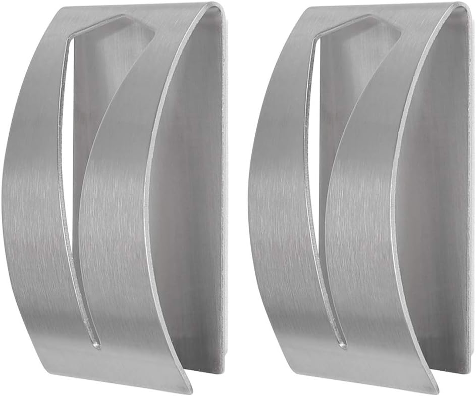 2 samoprzylepne wieszaki na ręczniki do montażu na ścianie, ze stali nierdzewnej, do łazienki, do ręczników kąpielowych/worków na śmieci, do kuchni