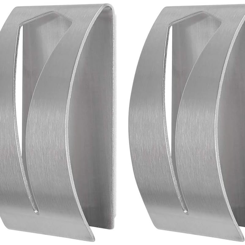 2 samoprzylepne wieszaki na ręczniki do montażu na ścianie, ze stali nierdzewnej, do łazienki, do ręczników kąpielowych/worków na śmieci, do kuchni