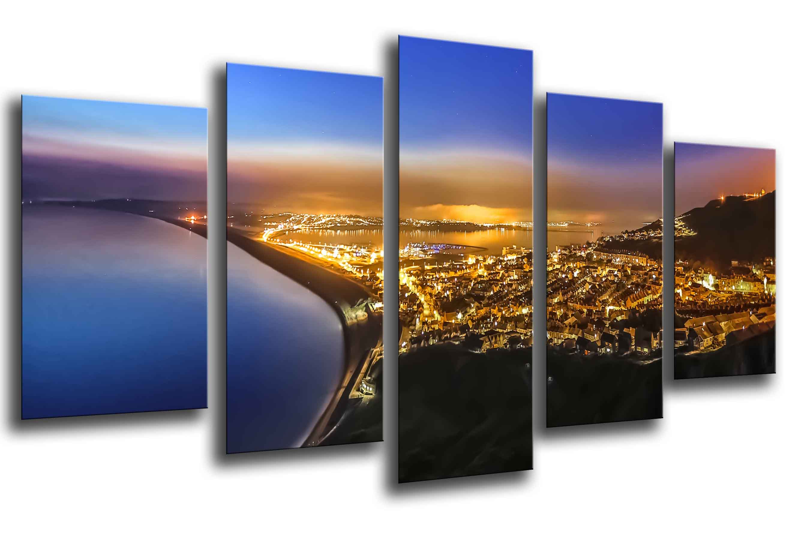 ABAKUHAUS Paesaggio Federe Cuscini Set di 2, Tramonto Alba Sun Rise, Stampa Digitale Fronte-Retro con Accento Moderno, 40 cm x 40 cm, Terra Arancione Scuro