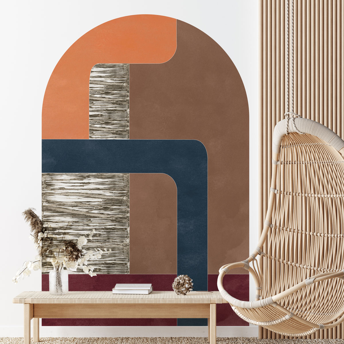 Papel pintado prepegado arco escalera abstracta - adhesivo de pared - revestimiento sticker mural decorativo - xl-h180xl120cm
