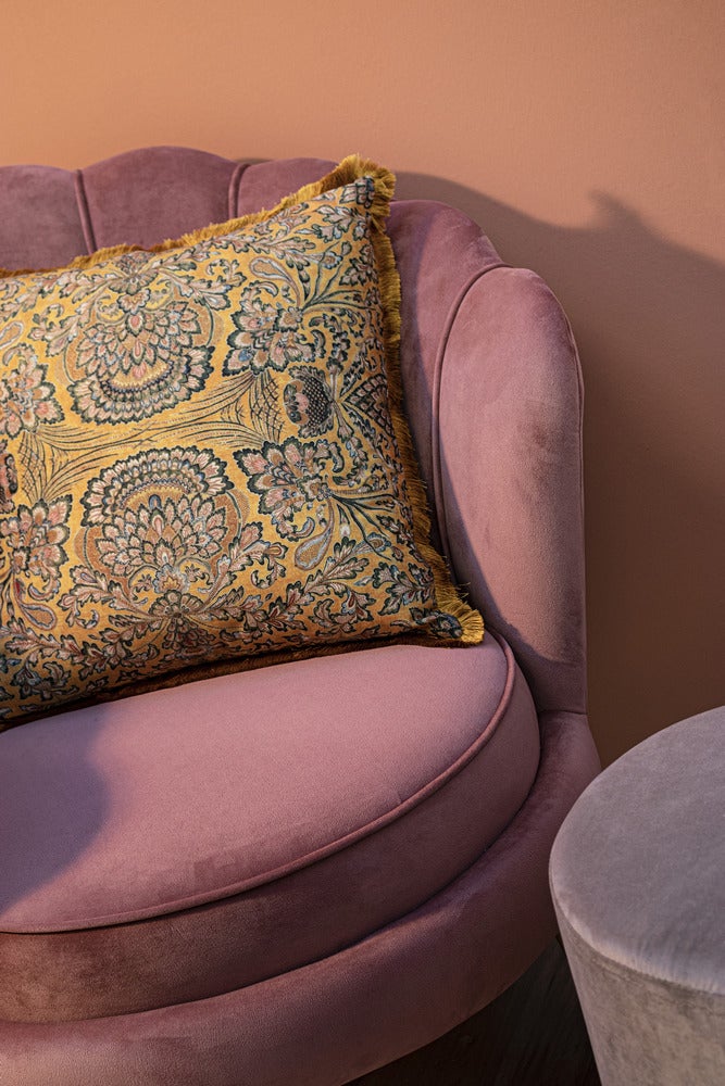 Giliola Fauteuil Elégant Velours Chaise Salon Moderne Rose Antique Bizzotto - 7