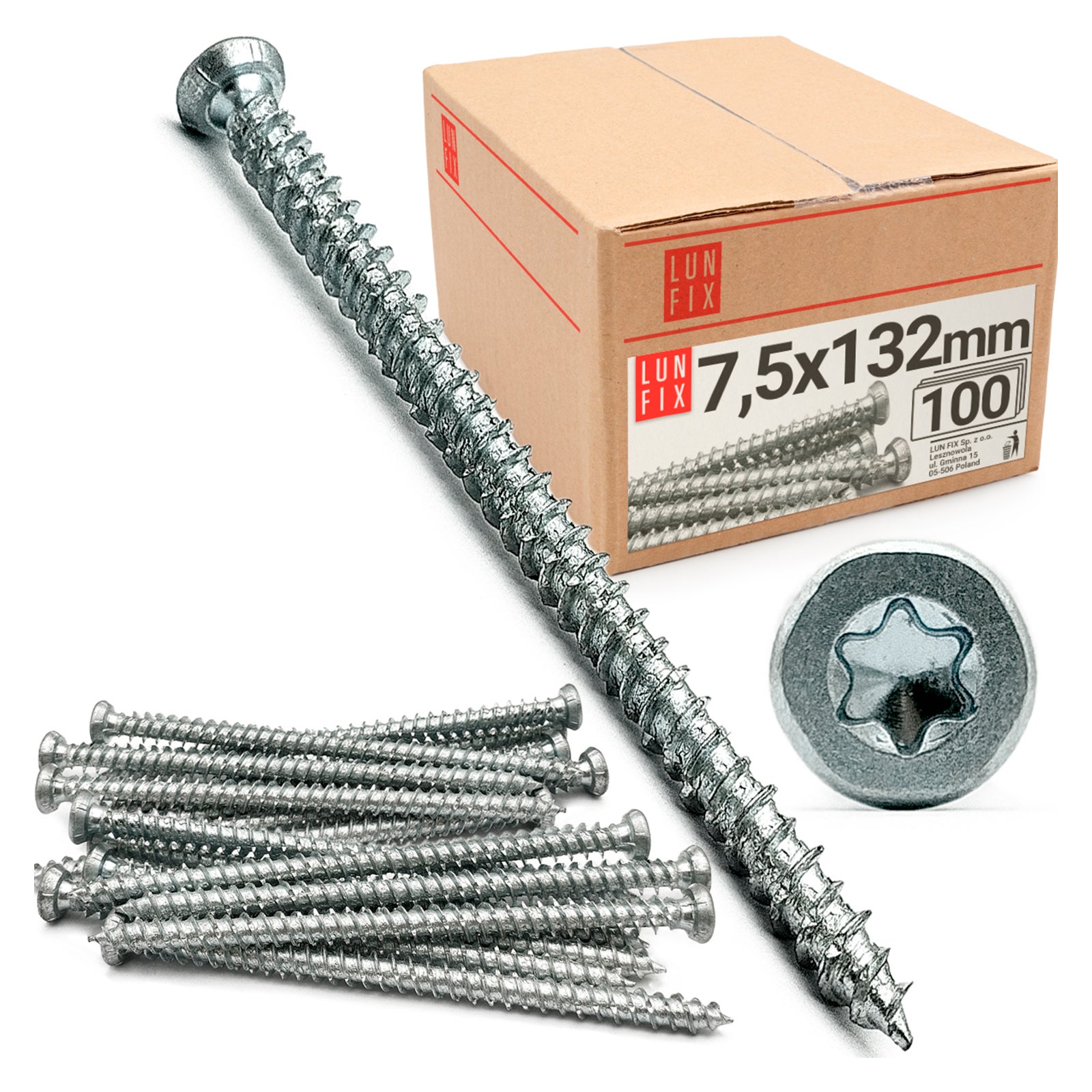 Wkręty do ościeżnic 7,5x132mm 100szt.