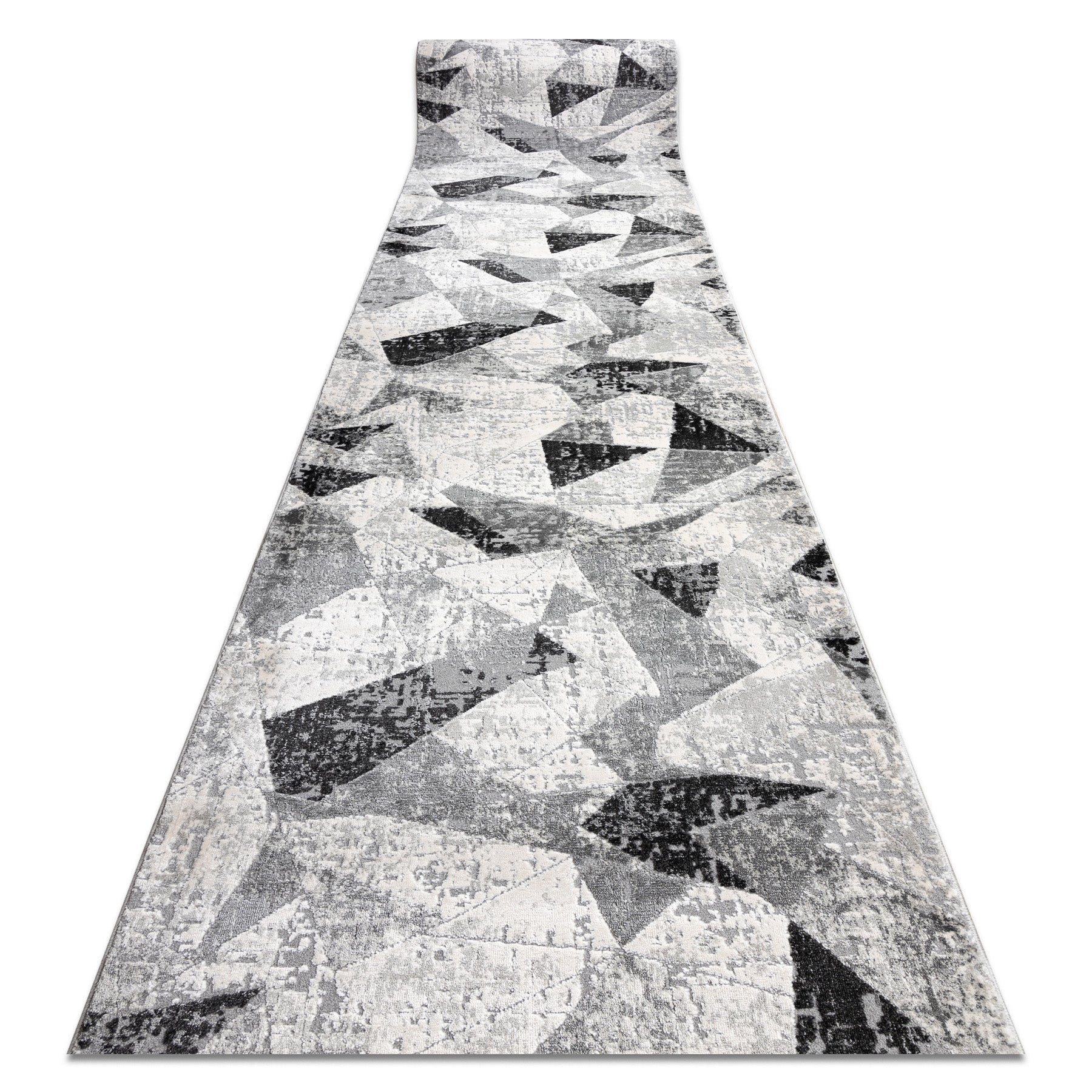 TAPISO Maya Tapis De Couloir Entrée Moderne Bleu Gris Noir Rayures Fin Au Metre 80 X 130 Cm 85980617