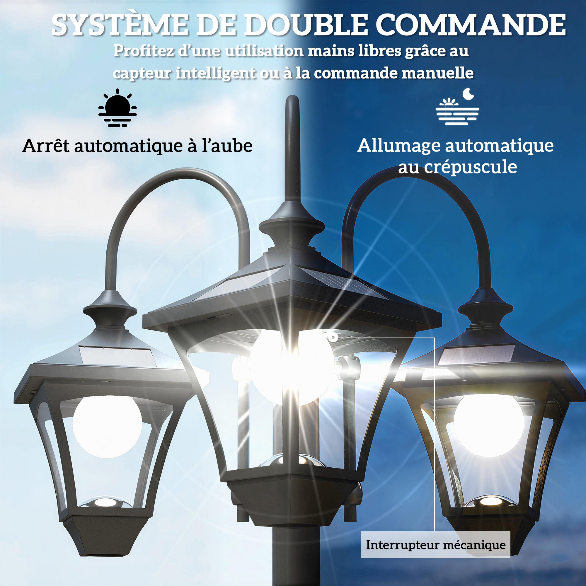 Lampadaire extérieur abs Outsunny - 5