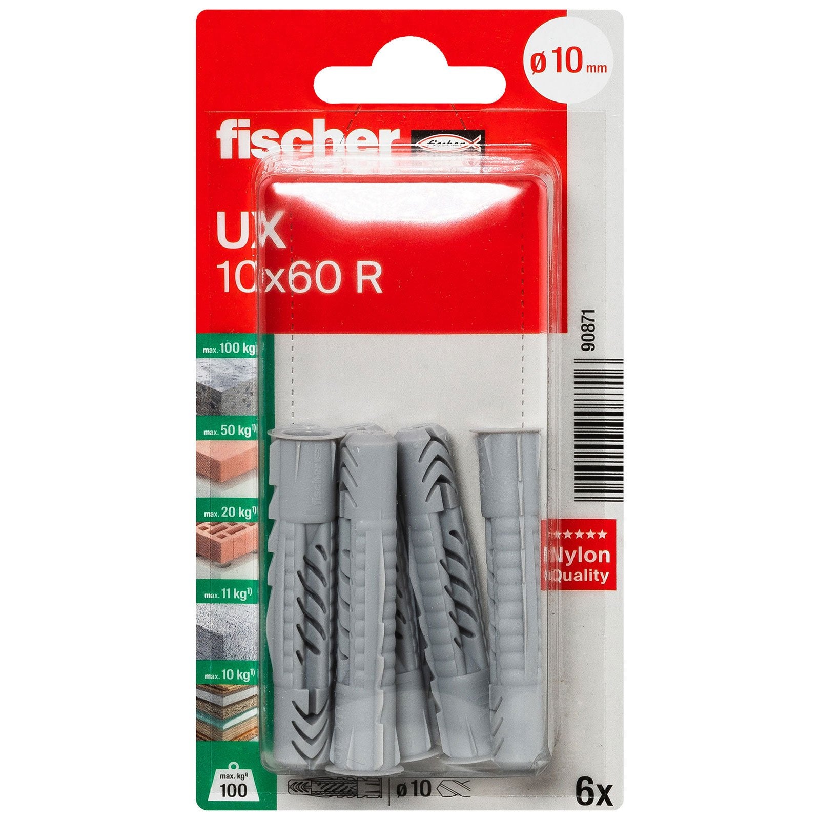 Fischer 090871 UX 10 x 60 R K NV Cheville universelle 60 mm 1 set - 5