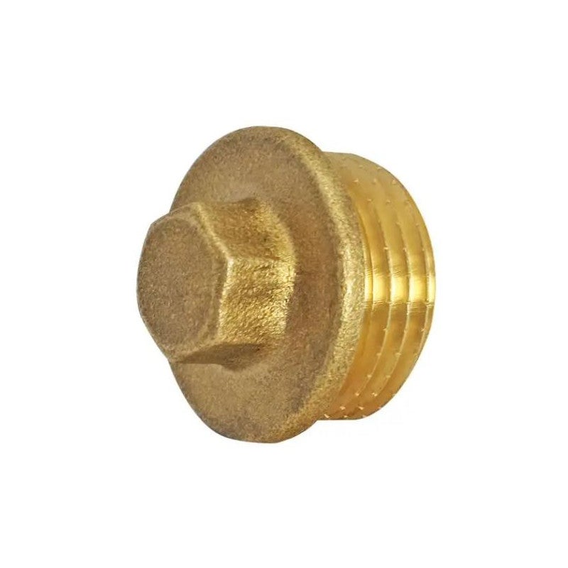 Lot de 5 Bouchon Mâle Laiton 3/4'' | Accessoire en laiton Aenor | Bouchon en laiton 3/4'' avec filetage extérieur - 2
