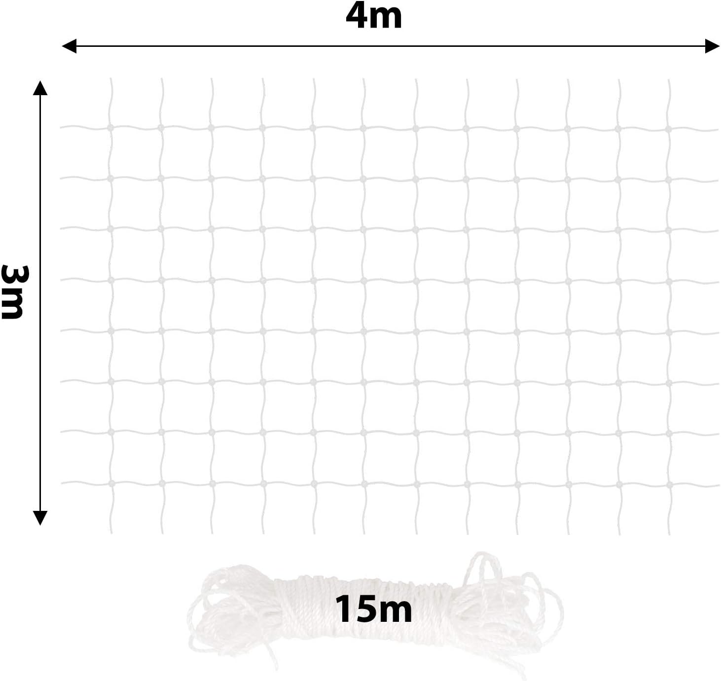 Filet de Protection Transparent 3 x 4 m pour Chat - Résistant aux Intempéries, Installation Sans Perçage - 4