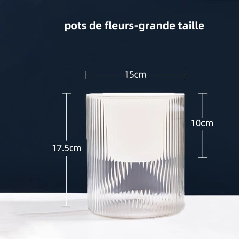 Lot de 3, pots auto-arrosants calibre 15 cm, pots en plastique transparent avec réservoir d’eau pour plantes vertes et fleurs en pot - 6