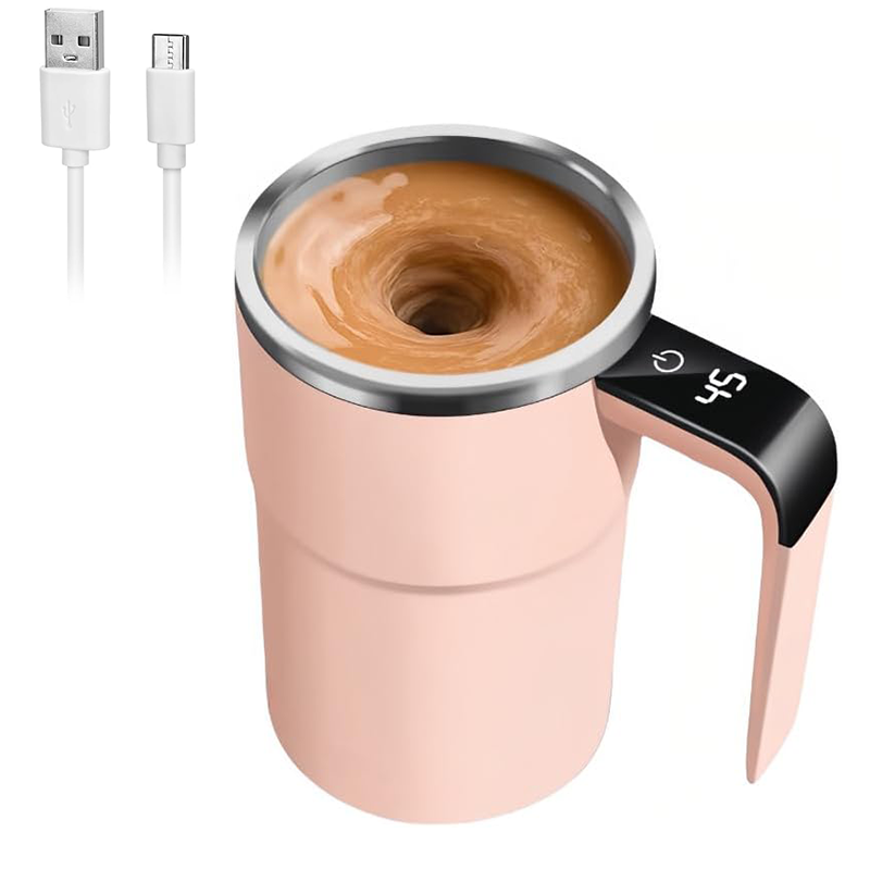 Automatyczny blender, automatyczny magnetyczny kubek do kawy, wyświetlacz temperatury LED, akumulatorowy, różowy