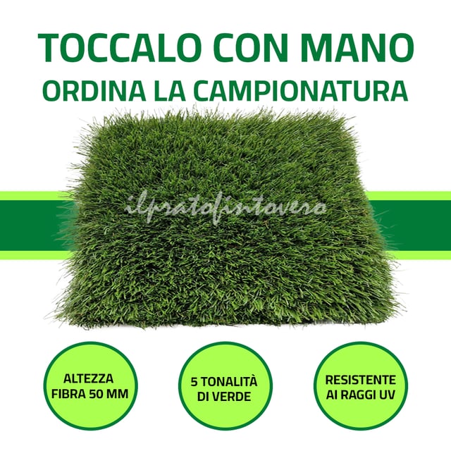 Campionatura Erba Sintetica Morbida 50mm - IlPratoFintoVero
