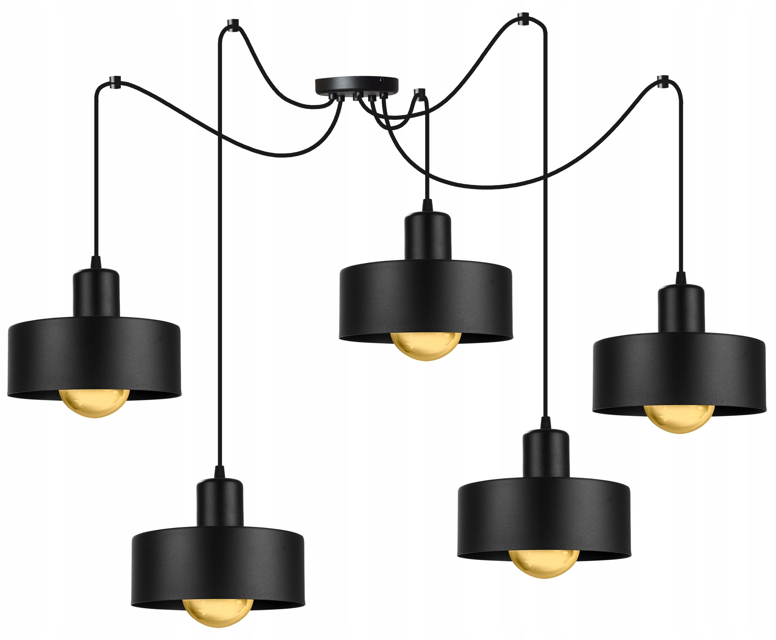Lampa sufitowa wisząca Spider Barcelona modern 5xE27 abażur walec czarny Light Home LH