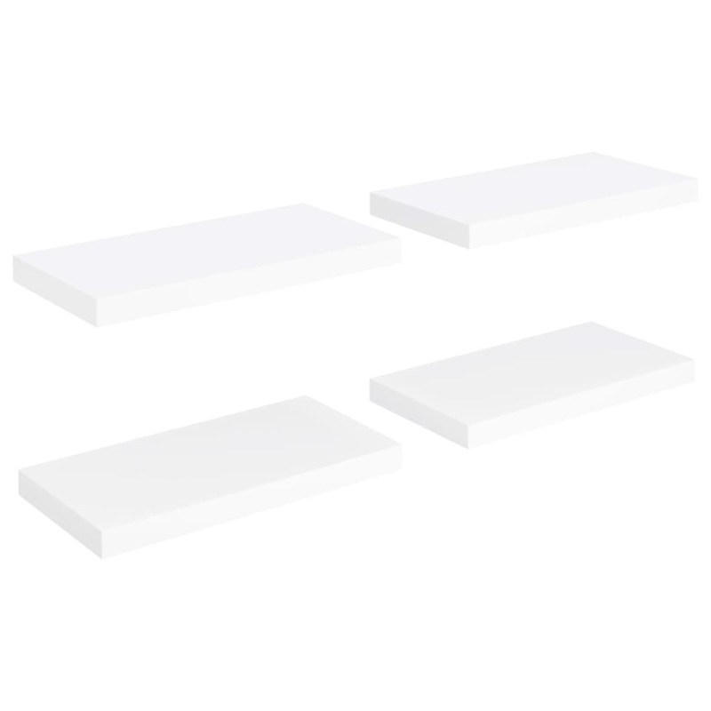 Étagères murales flottantes 4 pcs Blanc 50x23x3,8 cm MDF - 2