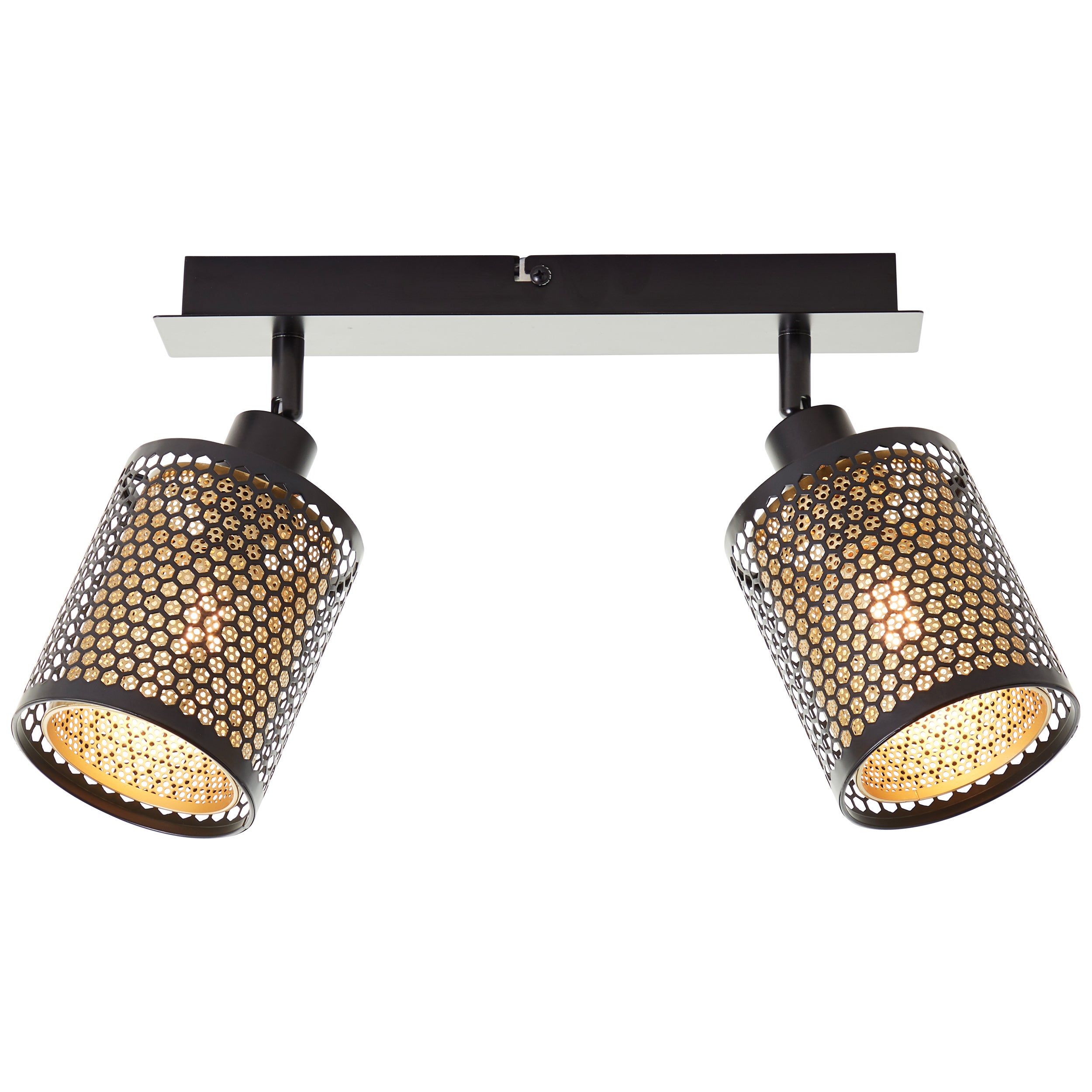 Brilliant Spotlight bar Cheval 2-płomienny złoty czarny metal 2x D45, E14, 28 W, Nadaje się do lampy stołowej (brak w zestawie)