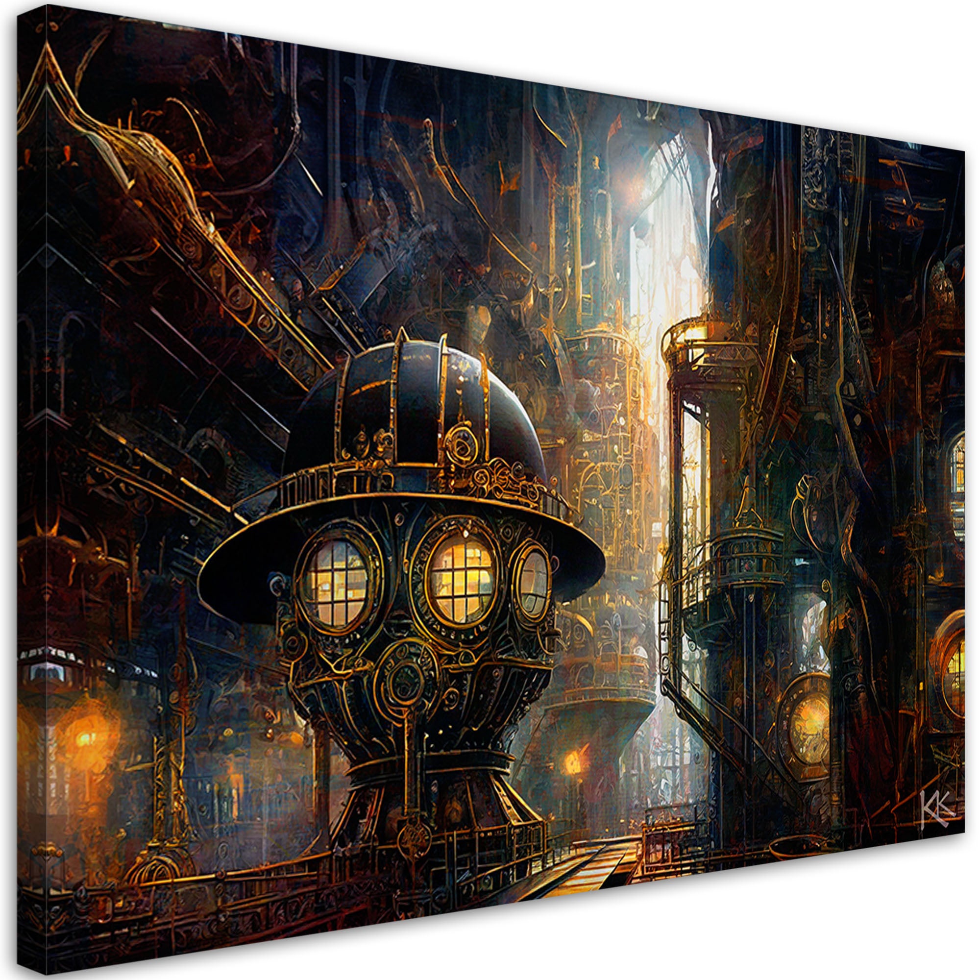 Obraz na płótnie, Steampunkowa Abstrakcja 60x40
