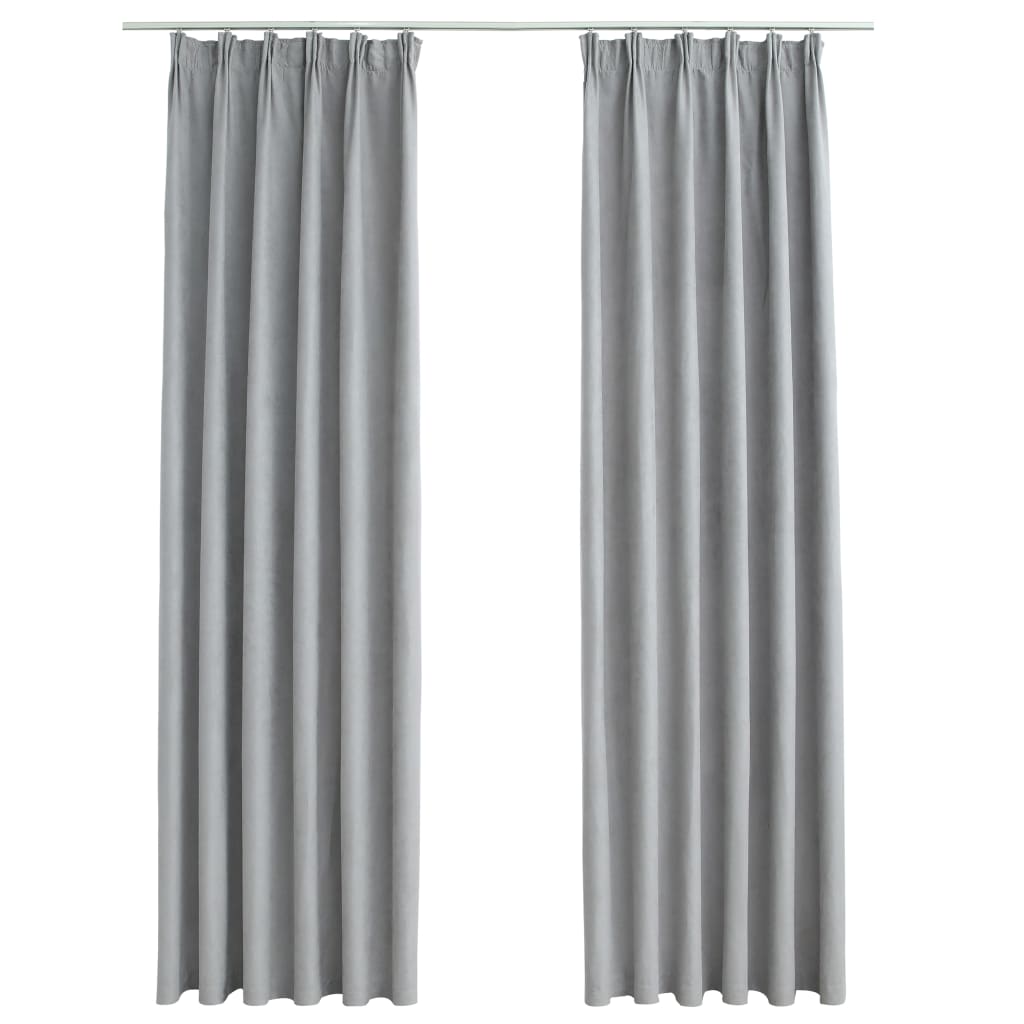 2 piezas cortinas opacas | cortinas oscurantes con ganchos gris 140x245 cm cfw31369