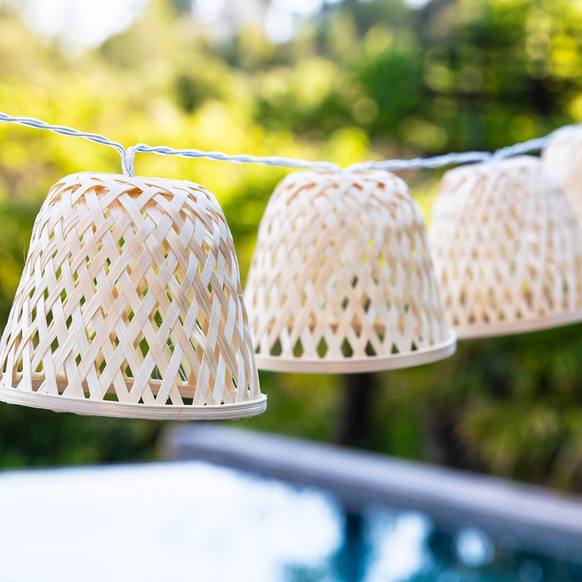 Chill Hybrid Bamboo Solar String Lights, 10 lâmpadas, 3,8 m - 8