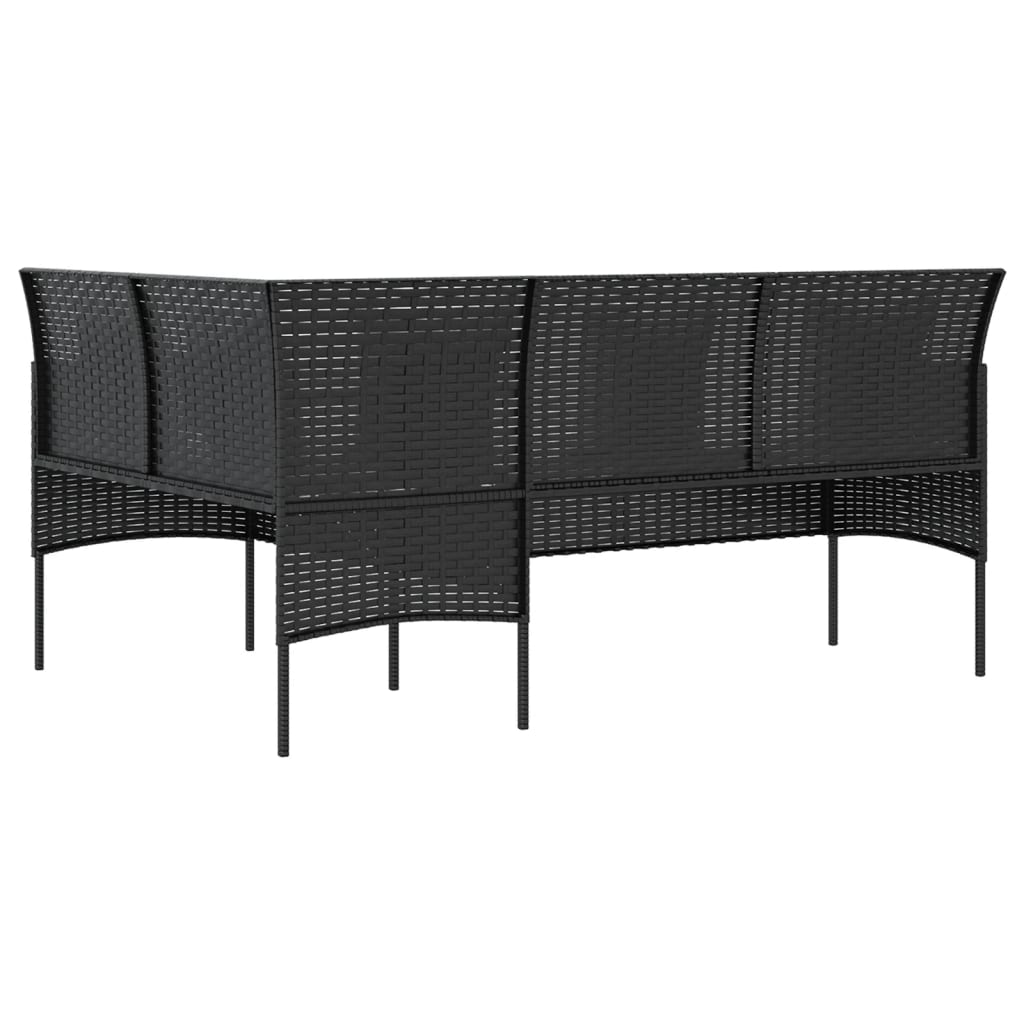 Maison Exclusive - Set Divano a L con Cuscini 5 pz Nero in Polyrattan - 6