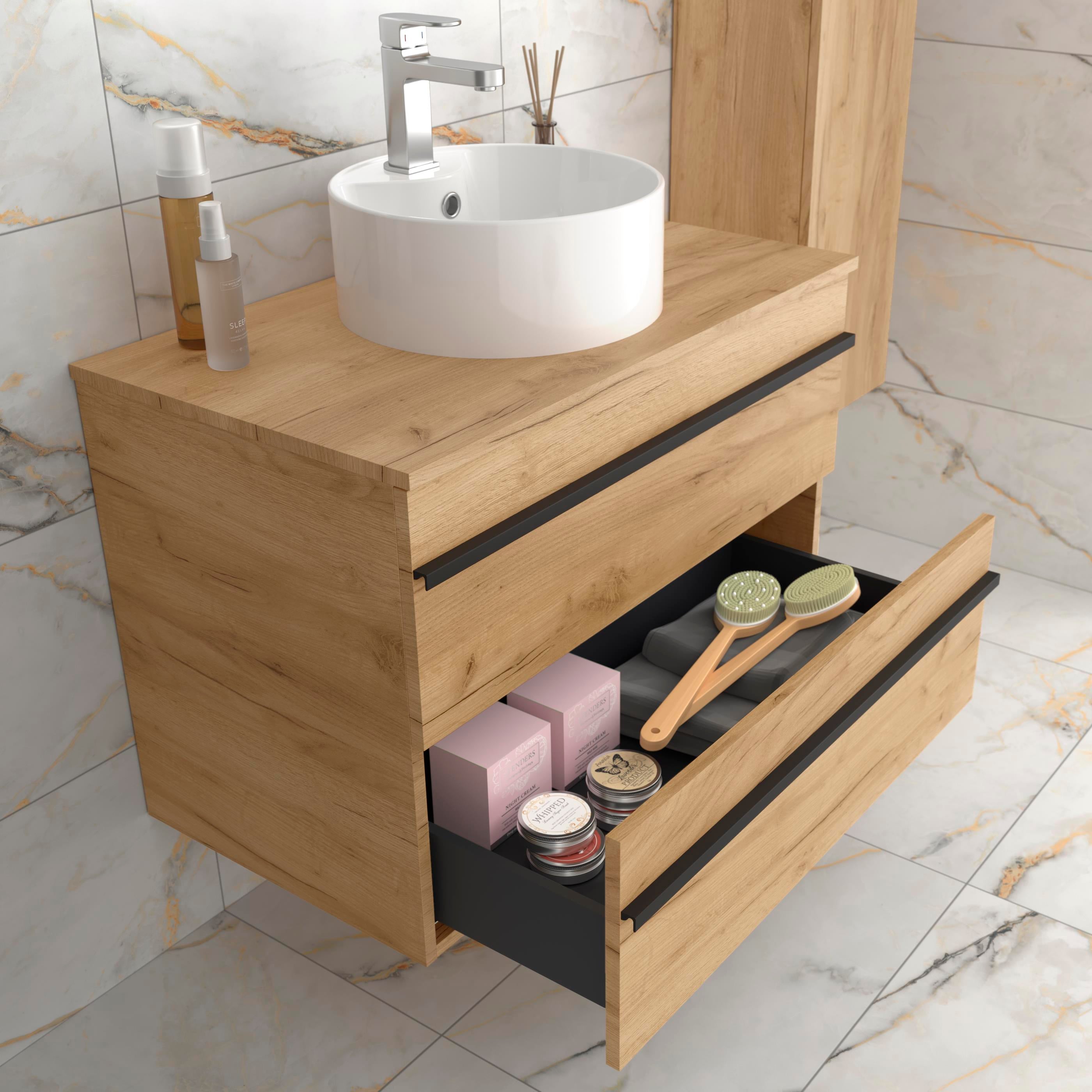 Meuble de salle de bain BORN 100cm Chêne | Vasque à poser - 2