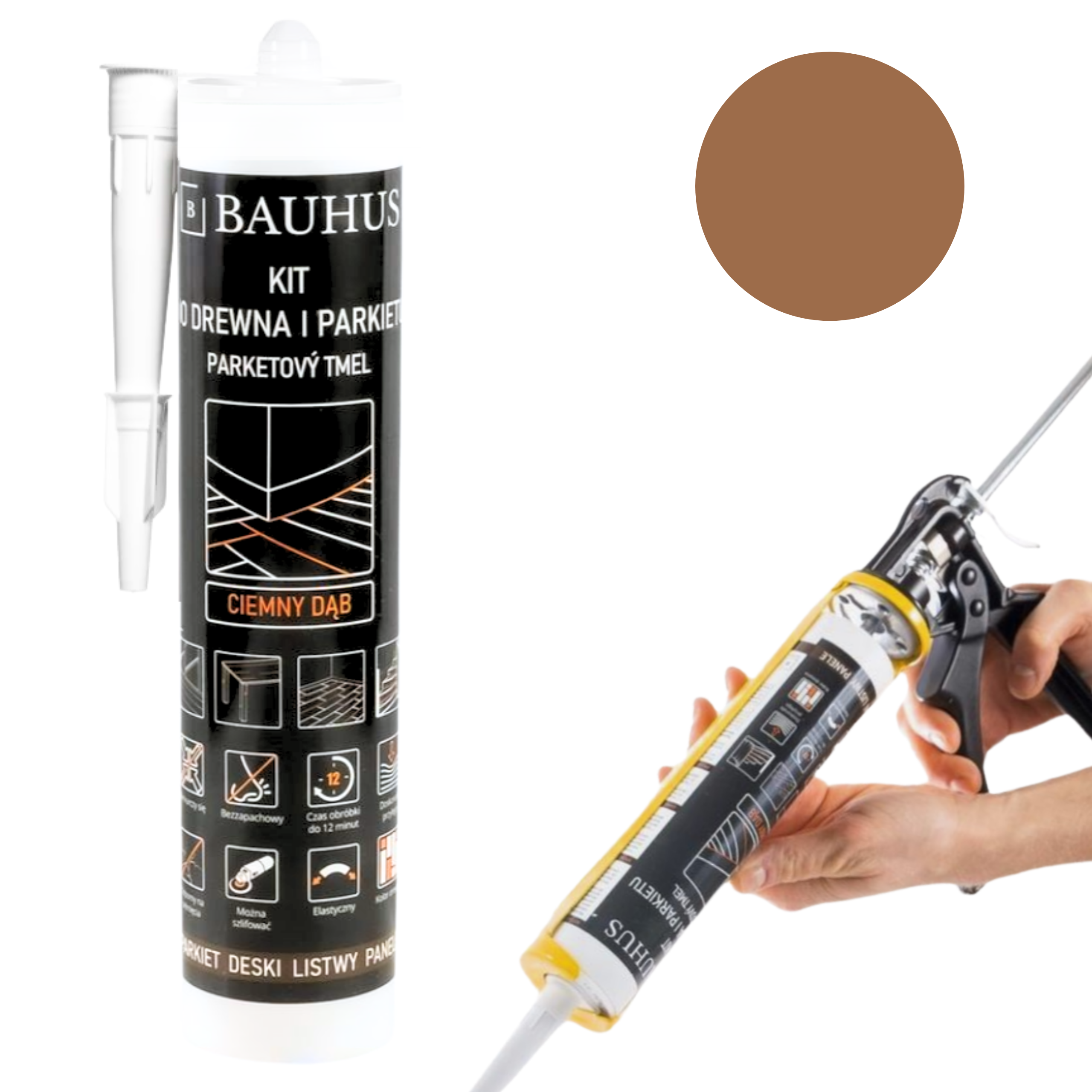 Kit do parkietu i paneli Bauhus kolor ciemny dąb 280 ml