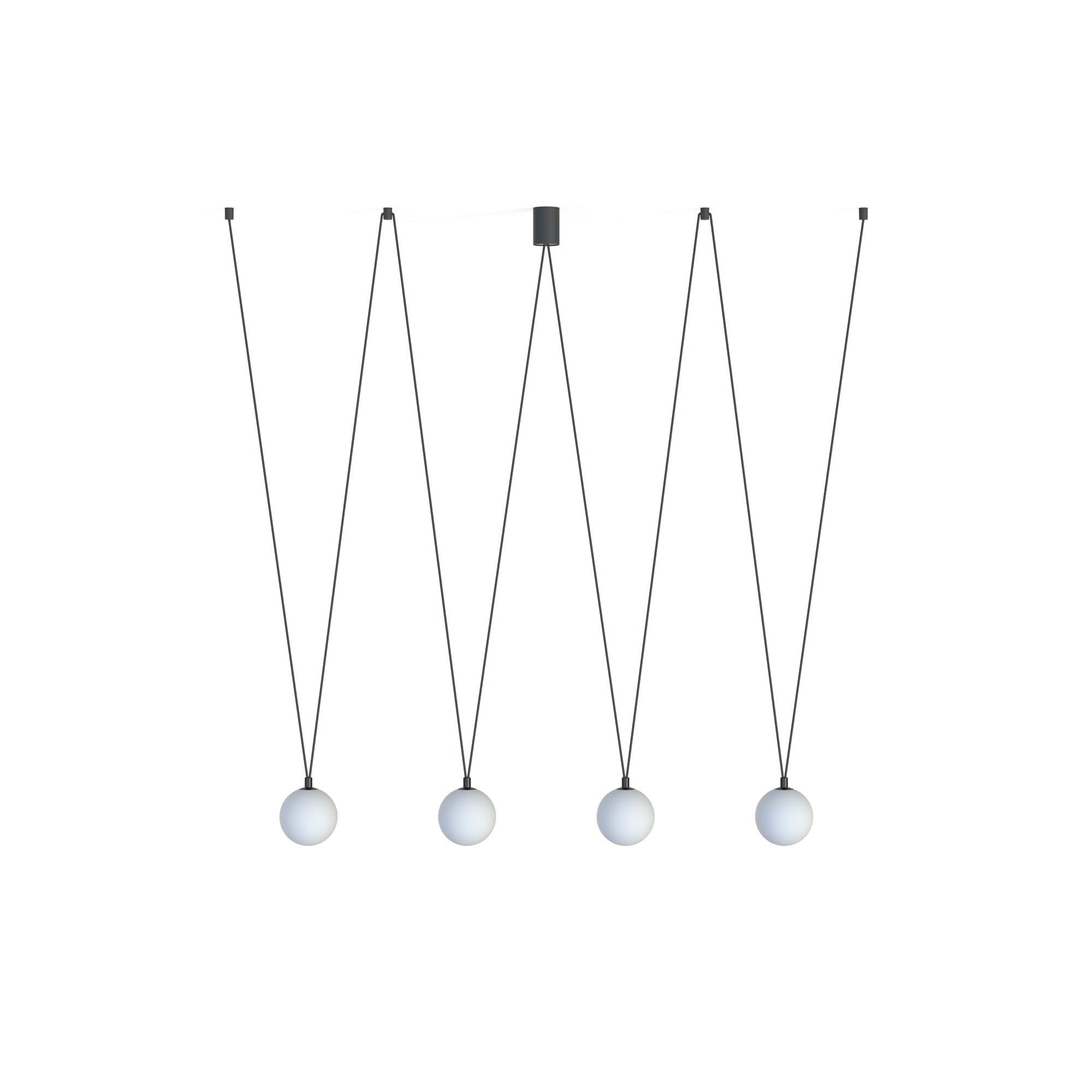 Lampa wisząca Sling czarno-biała 4xG9x12W nowoczesna wym: 122 x 160 x 12 cm szkło Nowodvorski Lighting
