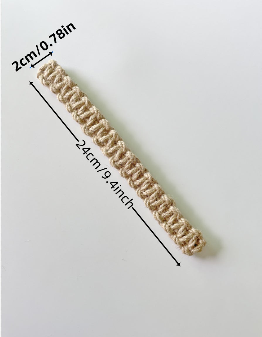 Zestaw 2 plecionych elastycznych sznurków do zasłon w stylu boho i rustykalnym - eleganckie sznurki do zasłon z juty - 5