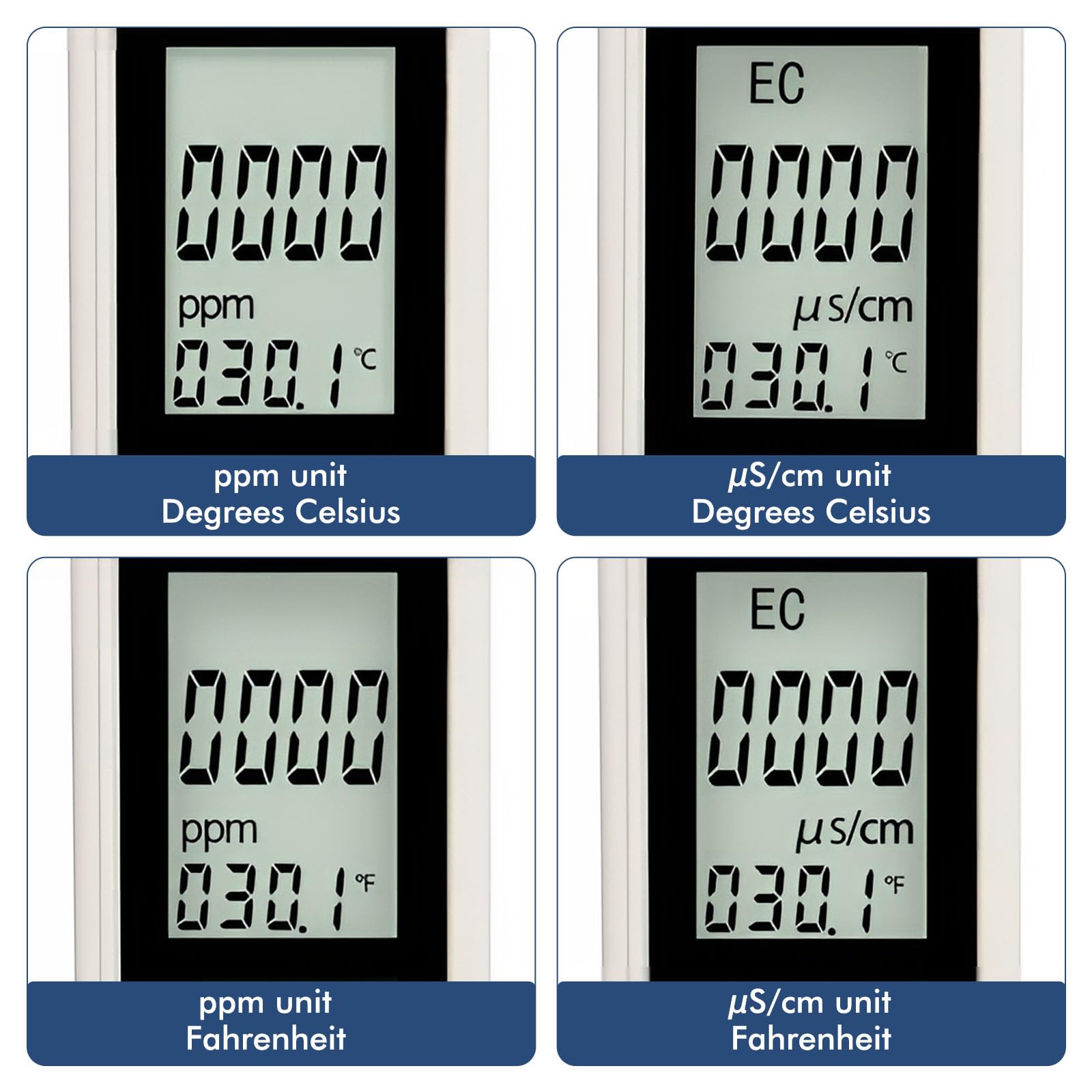 Testeur PH Piscine PH TDS&EC Mètre Température 4 en 1, Testeur pH Mètre Électronique, Testeur de qualité de l'eau pour Test Eau Piscines Piscine - 5