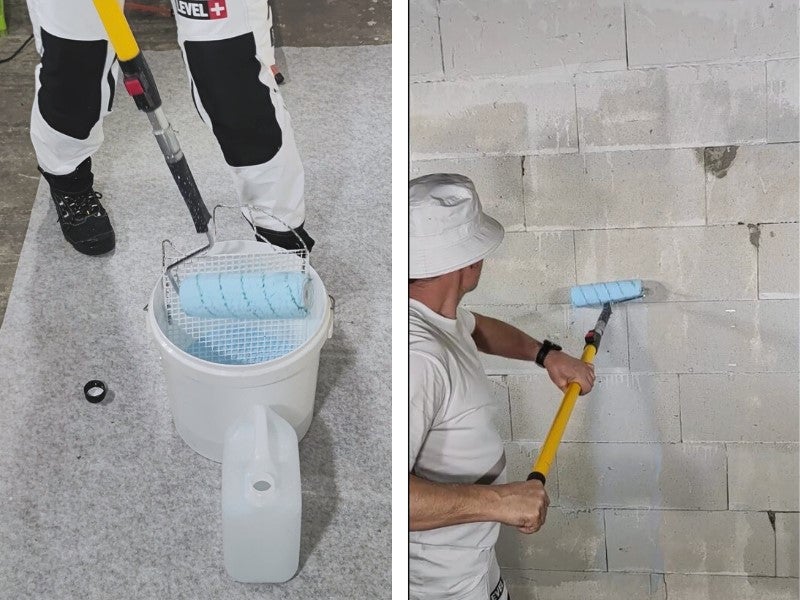 Imprégnation profonde pour enduit de plâtre Intérieur Extérieur RM03 - 20L + Rouleau de peinture 25cm - 5