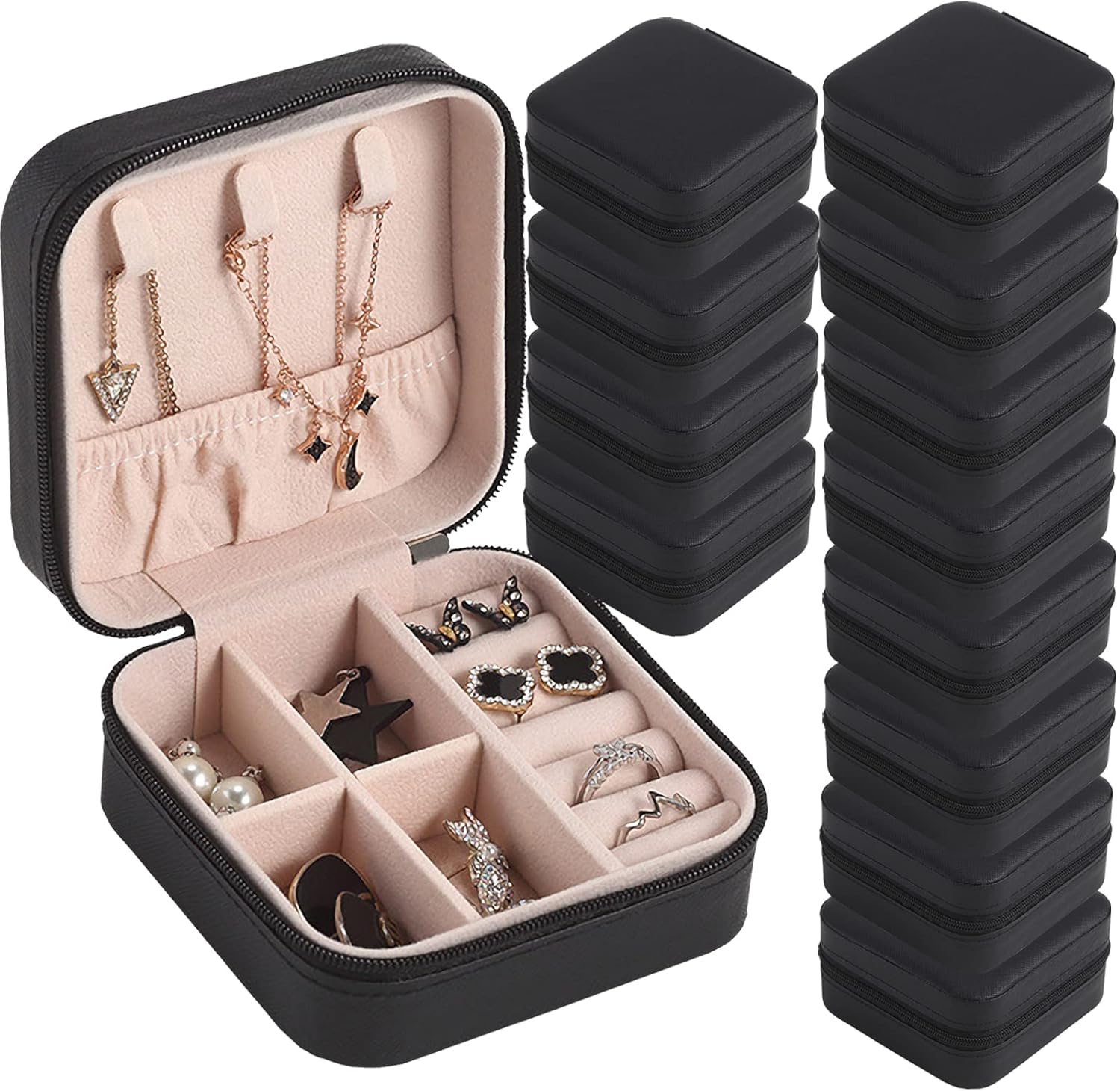Grand Coffret à Bijoux en Cuir avec Miroir • Bijou perché Grand Coffret à Bijoux en Cuir avec Miroir • Bijou perché