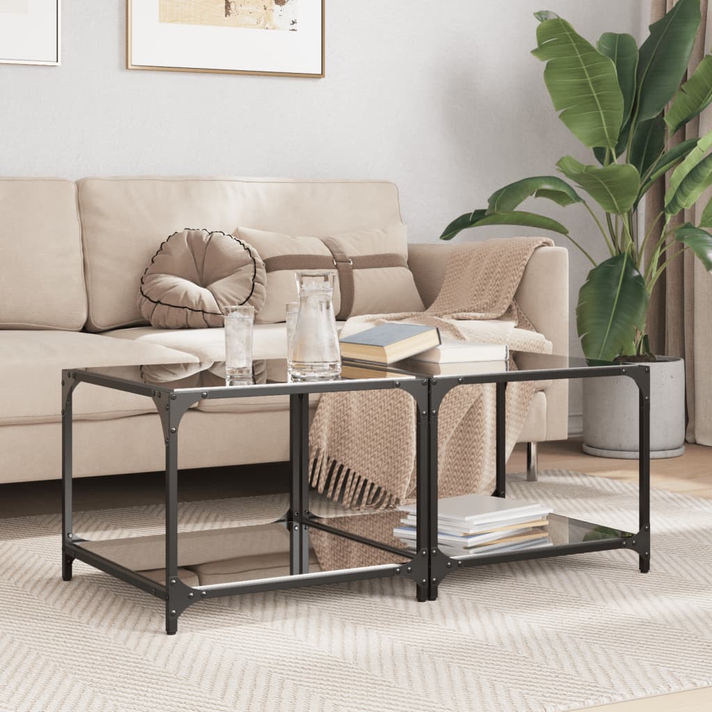 Table Basse Rectangulaire Vintage – Style Industriel – Bois Chêne Blanc Et Métal Noir – Made In France