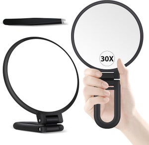 Specchio a 4 Vie, Specchio per Trucco Portatile, Strumento per Taglio di Capelli Fai-da-Te, Specchio per Trucco Pieghevole da Tavolo Portatile a 360 Gradi per Taglio di Capelli, Ideale per Regalo da