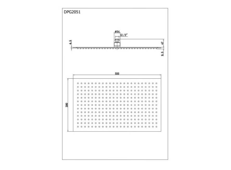 Bernstein Deszczownica prysznicowa DPG2051 stal nierdzewna – super płaska – 50x30 cm - 2