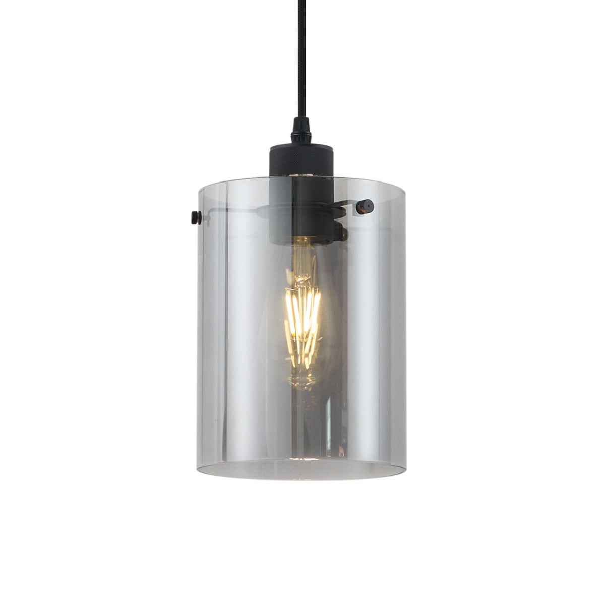 Nowoczesny reflektor czarny z przydymionym szkłem do systemu szynowego 1-fazowego - Iconic Dome