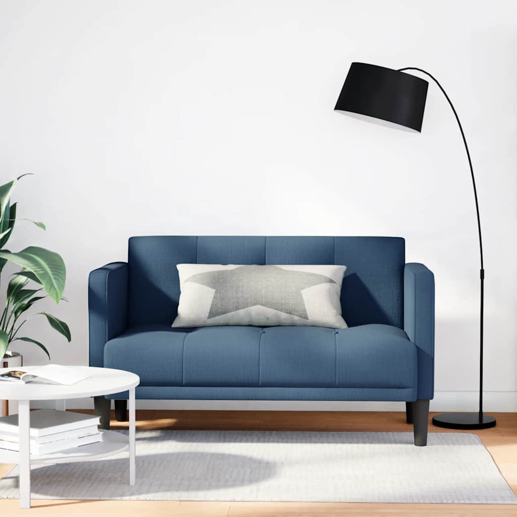 Vidaxl Sofá De Dos Plazas De 111 Cm Con Tapizado De Tela Azul , Leroy Merlin