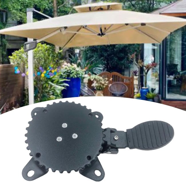 Pied de parasol rotatif à 360°, accessoire de parasol, support de parasol extérieur, support de parasol robuste pour le pied à l'arrière - 3