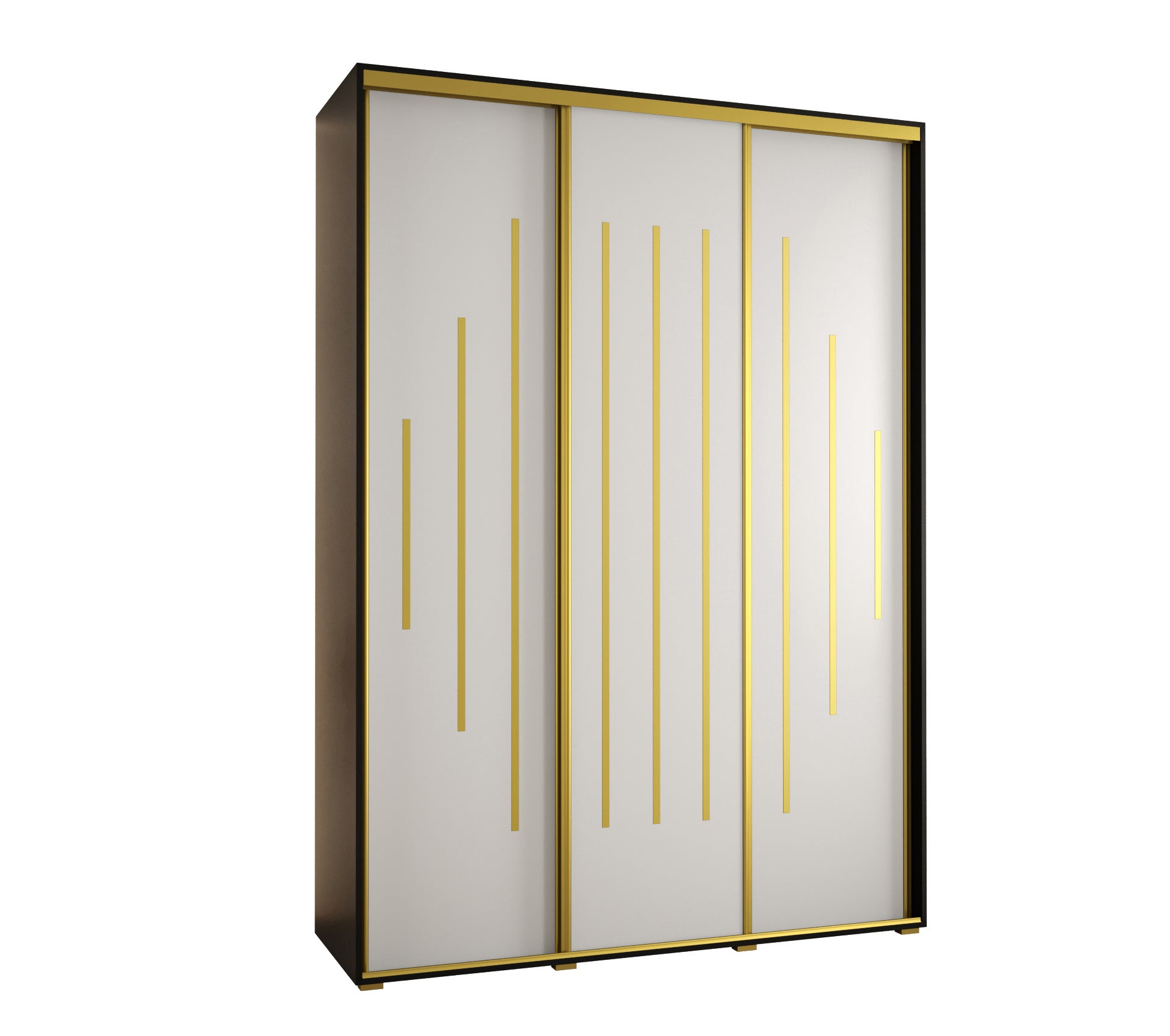 Szafa przesuwna wysoka Davos 12 180 x 60 x 235,2 cm czarny + biały + u. złoty - Abiks Meble
