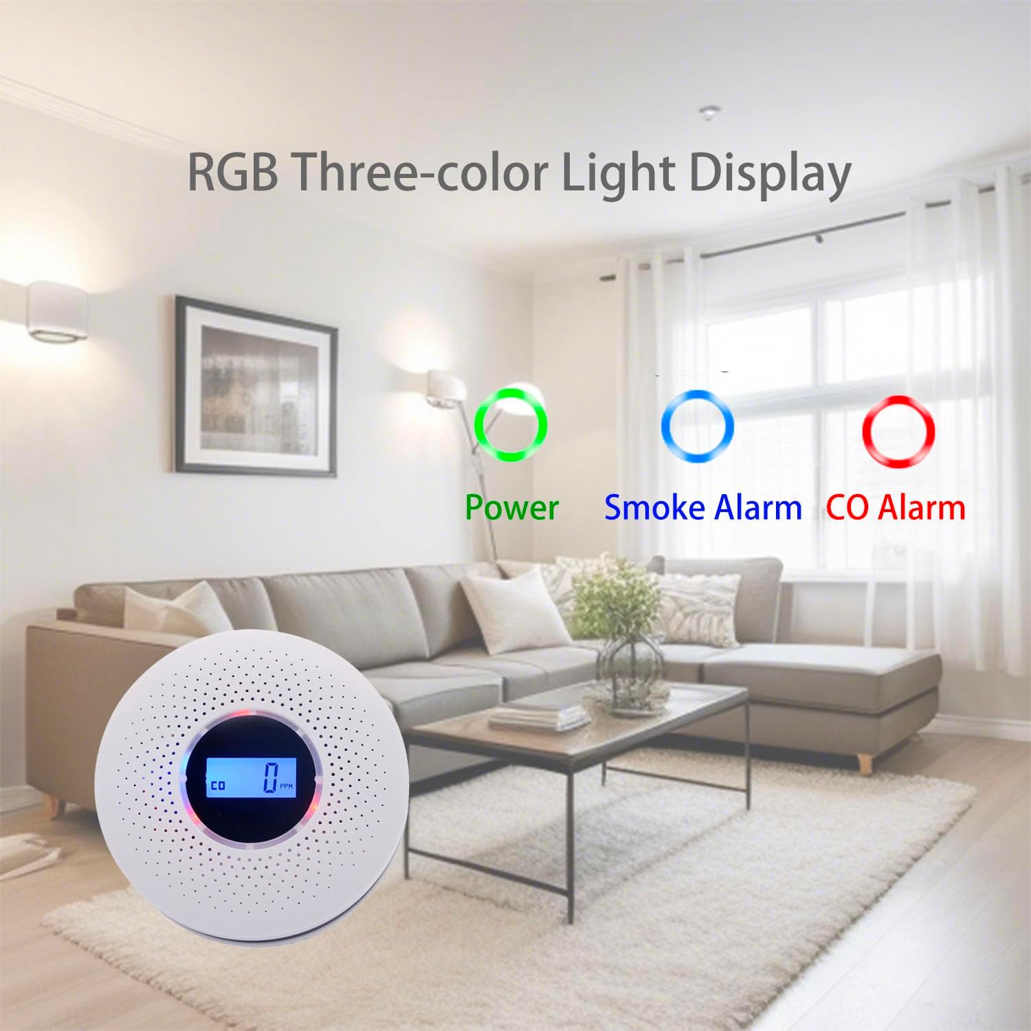 Rilevatore di fumo e rilevatore di monossido di carbonio, rilevatore di fumo 2 in 1 - 3