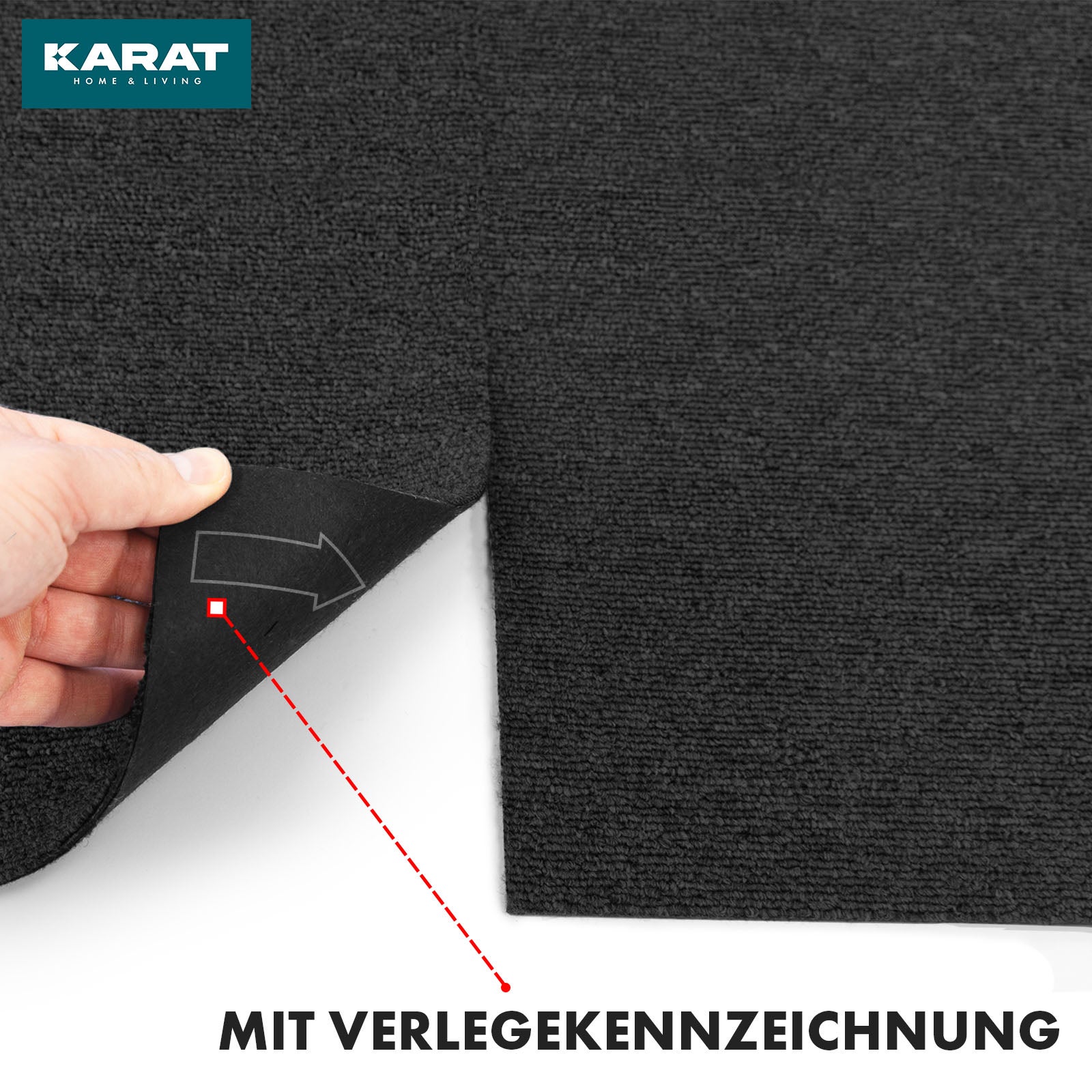 Moscow Dalle moquette bouclée 50X50 Revêtement Isolant Mur/Sol, Anthracite, 1 Pièce 50x50 cm - 8