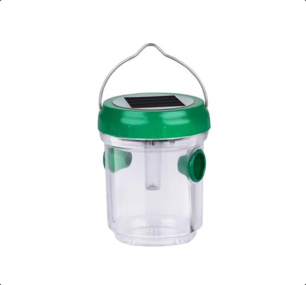 Piège à Guêpes Grundig Avec Lampe Solaire - Diamètre 7x9 Cm - Fonctionne 6-8h - Avec Crochet De Suspension - Vert - 4