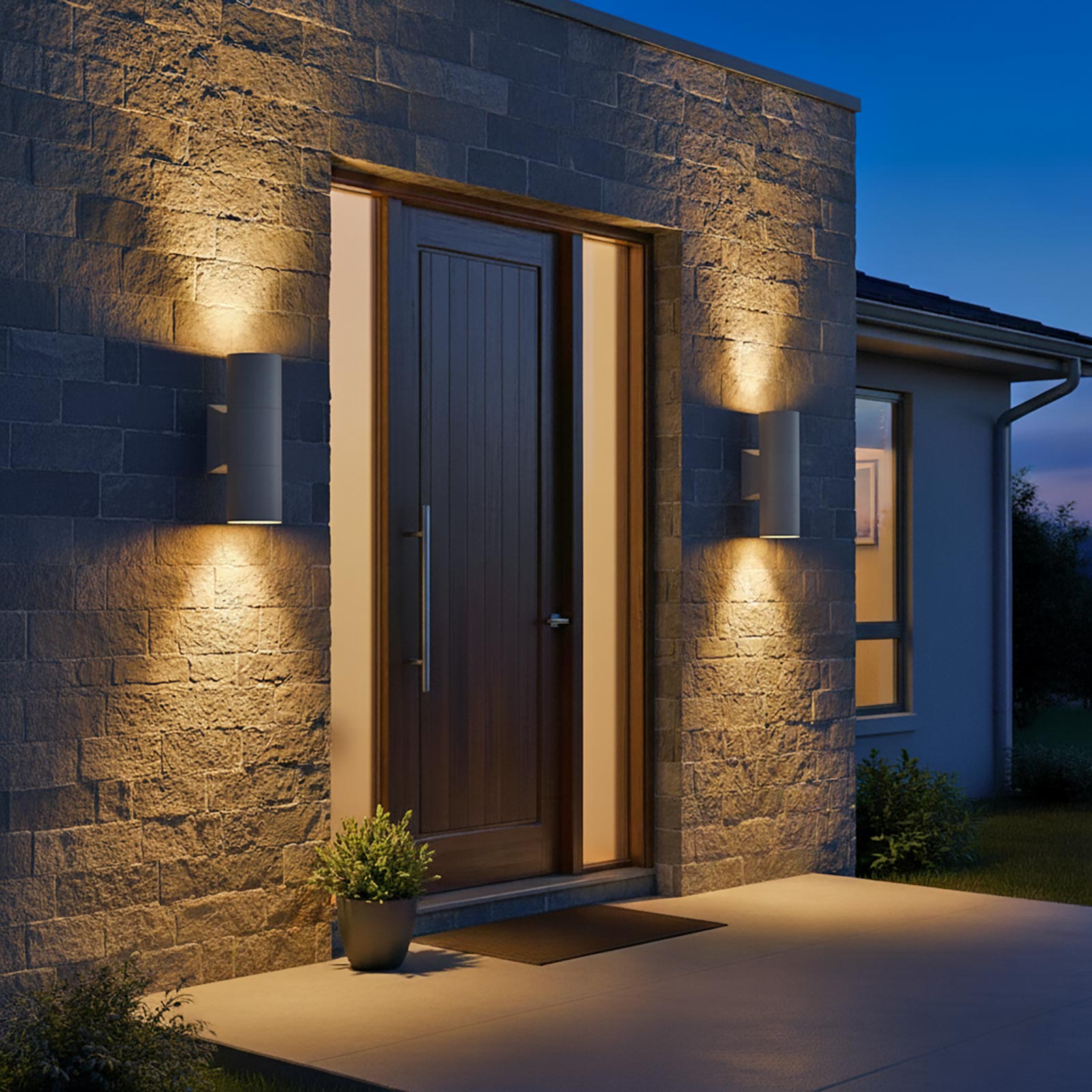 Aplique De Exterior LED Cuadrado De Aluminio Acabado Negro 14W 4000K IP54
