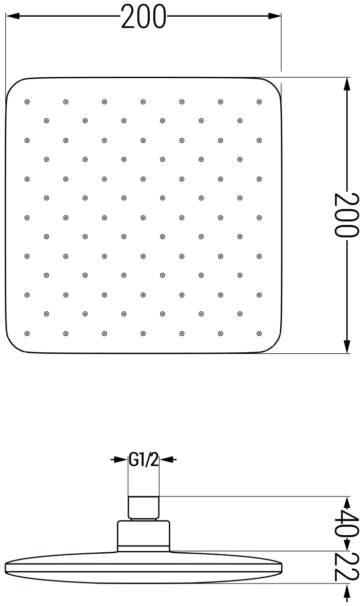 Mexen D-62 deszczownica 20x20 cm, chrom - 79762-00