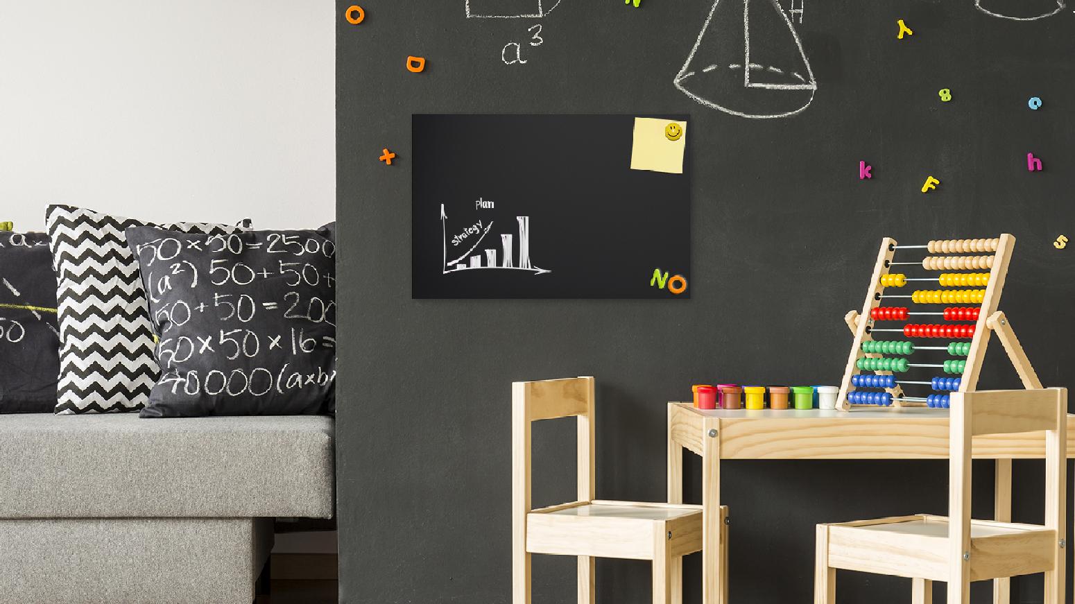 Tableau Magnétique en Métal à Craie Noir 90x60cm, MetalBoards pour tout type d'Aimants - 3