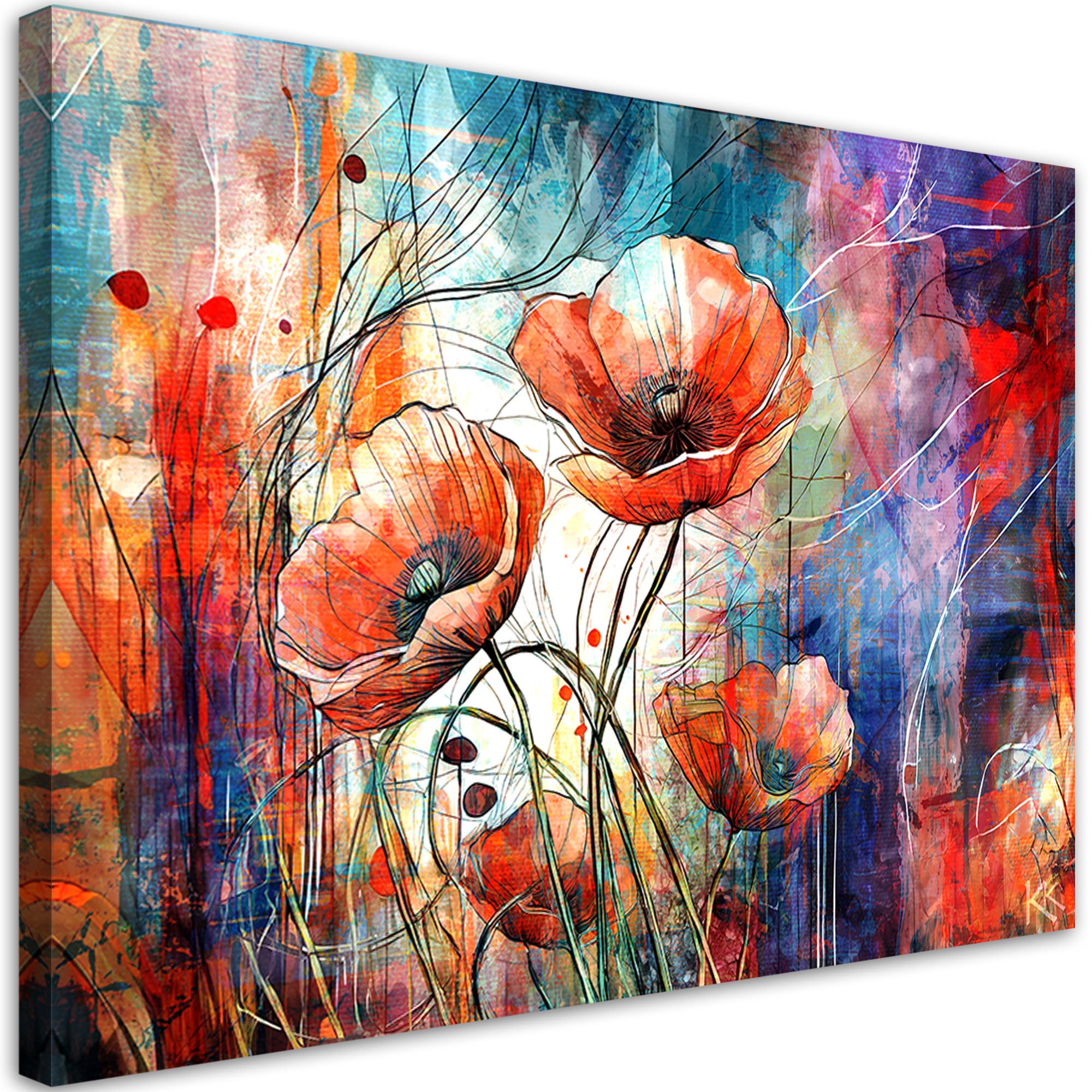 Obraz, Abstrakcyjne Maki 90x60