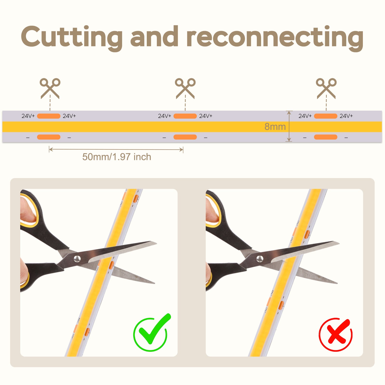 36W Kit ruban LED COB 5M blanc neutre 4000K Avec télécommande 3960LM - 6